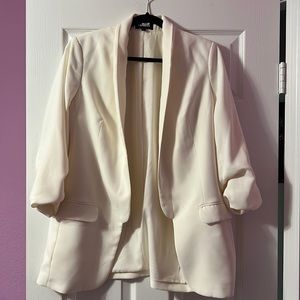 Express Open Front Blazer in Cream Size L